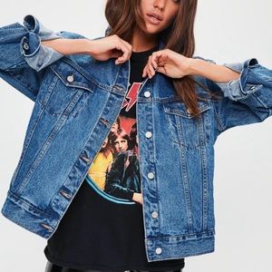 Blue oversized denim jacket